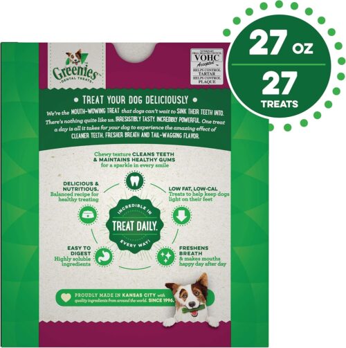 Greenies Original Teenie Natural Dental Care Dog Treats, 12 oz. Pouch (43 Treats) - Image 45
