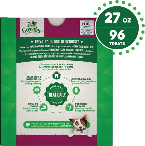 Greenies Original Teenie Natural Dental Care Dog Treats, 12 oz. Pouch (43 Treats) - Image 75