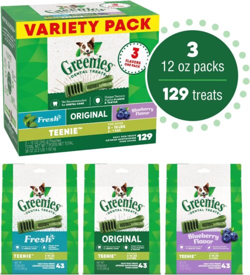 Greenies Original Teenie Natural Dental Care Dog Treats, 12 oz. Pouch (43 Treats) - Image 84