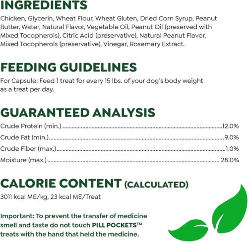 Greenies Pill Pockets Large Size Soft Dog Treats for Capsules, with Real Peanut Butter, Made with Natural Ingredients Plus Minerals & Trace Nutrients, 15.8 oz. (60 Count, Pack of 1) - Image 7