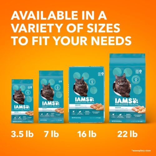 IAMS Proactive Health Indoor Weight & Hairball Care Adult Dry Cat Food with Chicken & Turkey, 7 lb. Bag - Image 14