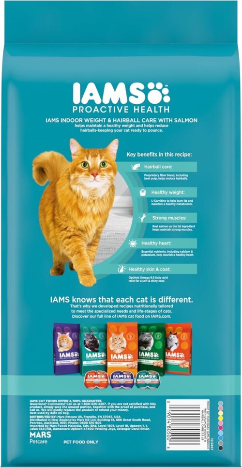 IAMS Proactive Health Indoor Weight & Hairball Care Adult Dry Cat Food with Chicken & Turkey, 7 lb. Bag - Image 39