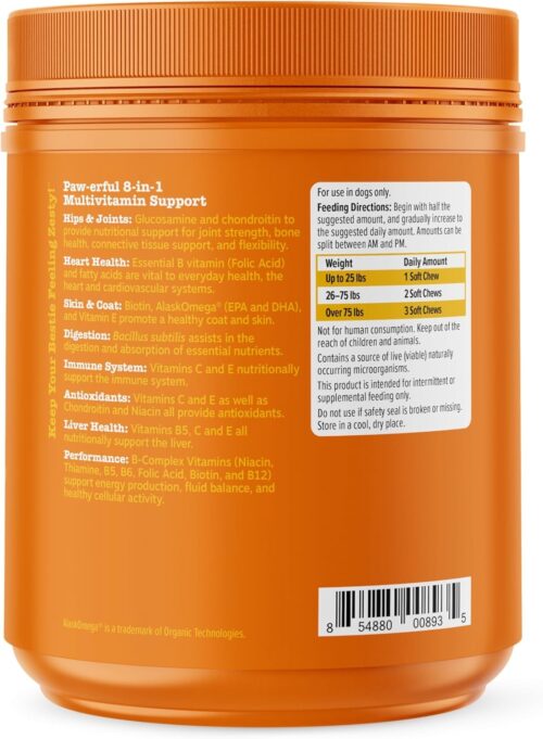 Zesty Paws Multivitamin Treats for Dogs - Glucosamine Chondroitin for Joint Support + Digestive Enzymes & Probiotics - Grain Free Dog Vitamin for Skin & Coat + Immune Health - Chicken Flavor - 90ct - Image 13