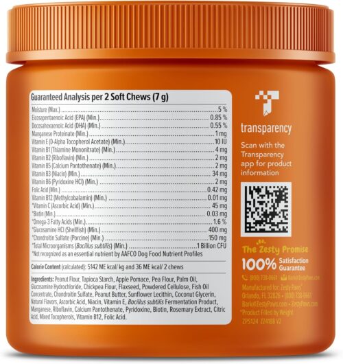 Zesty Paws Multivitamin Treats for Dogs - Glucosamine Chondroitin for Joint Support + Digestive Enzymes & Probiotics - Grain Free Dog Vitamin for Skin & Coat + Immune Health - Chicken Flavor - 90ct - Image 19