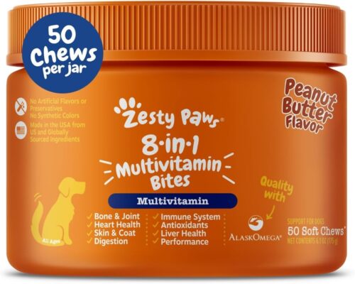 Zesty Paws Multivitamin Treats for Dogs - Glucosamine Chondroitin for Joint Support + Digestive Enzymes & Probiotics - Grain Free Dog Vitamin for Skin & Coat + Immune Health - Chicken Flavor - 90ct - Image 37
