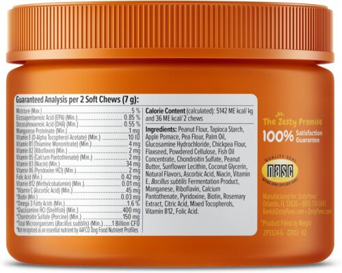 Zesty Paws Multivitamin Treats for Dogs - Glucosamine Chondroitin for Joint Support + Digestive Enzymes & Probiotics - Grain Free Dog Vitamin for Skin & Coat + Immune Health - Chicken Flavor - 90ct - Image 39