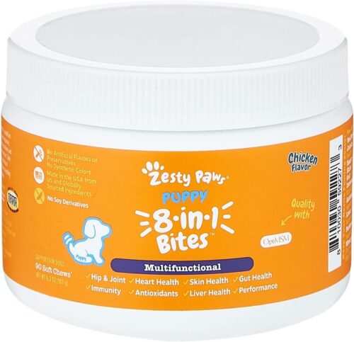 Zesty Paws Multivitamin Treats for Dogs - Glucosamine Chondroitin for Joint Support + Digestive Enzymes & Probiotics - Grain Free Dog Vitamin for Skin & Coat + Immune Health - Chicken Flavor - 90ct - Image 49