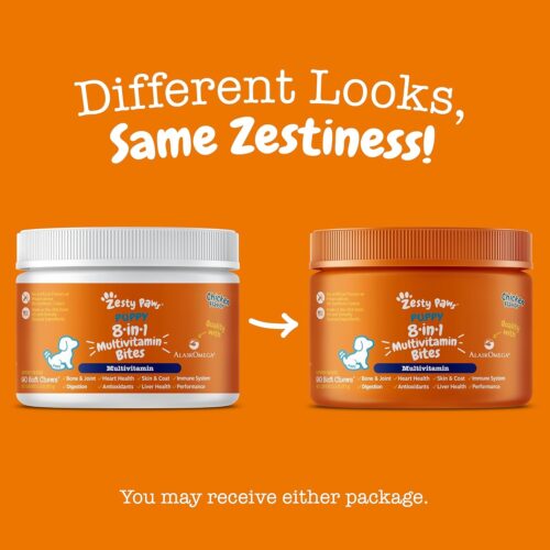 Zesty Paws Multivitamin Treats for Dogs - Glucosamine Chondroitin for Joint Support + Digestive Enzymes & Probiotics - Grain Free Dog Vitamin for Skin & Coat + Immune Health - Chicken Flavor - 90ct - Image 53