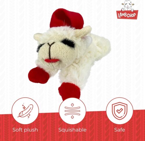 Multipet Lamb Chop Dog Plush Toy - Squeaky Toy for All Dogs - Extra Soft Plush - Stuffed Animal Dog Toy for Cuddling & Playing - Cute Pet Toy (6", Cream) - Image 75