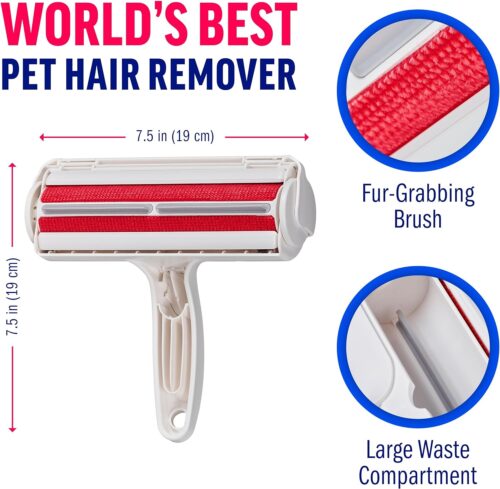 Chom Chom Roller Pet Hair Remover and Reusable Lint Roller - ChomChom Cat and Dog Hair Remover for Furniture, Couch, Carpet, Clothing and Bedding - Portable, Multi-Surface Fur Removal Tool - Image 8