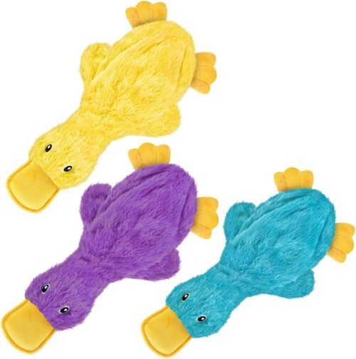 Best Pet Supplies Crinkle Dog Toy for Small, Medium, and Large Breeds, Cute No Stuffing Duck with Soft Squeaker, Fun for Indoor Puppies and Senior Pups, Plush No Mess Chew and Play - Yellow - Image 122