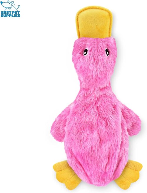 Best Pet Supplies Crinkle Dog Toy for Small, Medium, and Large Breeds, Cute No Stuffing Duck with Soft Squeaker, Fun for Indoor Puppies and Senior Pups, Plush No Mess Chew and Play - Yellow - Image 127