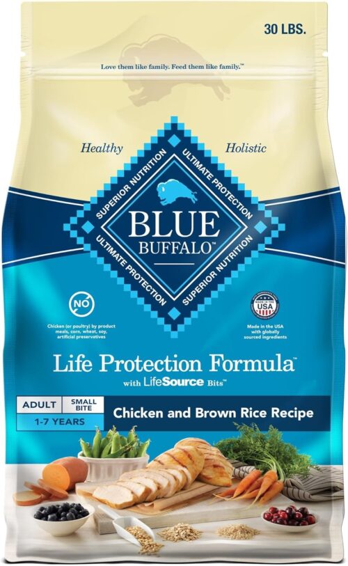 Blue Buffalo Life Protection Formula Adult Dry Dog Food, Helps Build and Maintain Strong Muscles, Made with Natural Ingredients, Chicken & Brown Rice Recipe, 30-lb. Bag - Image 179