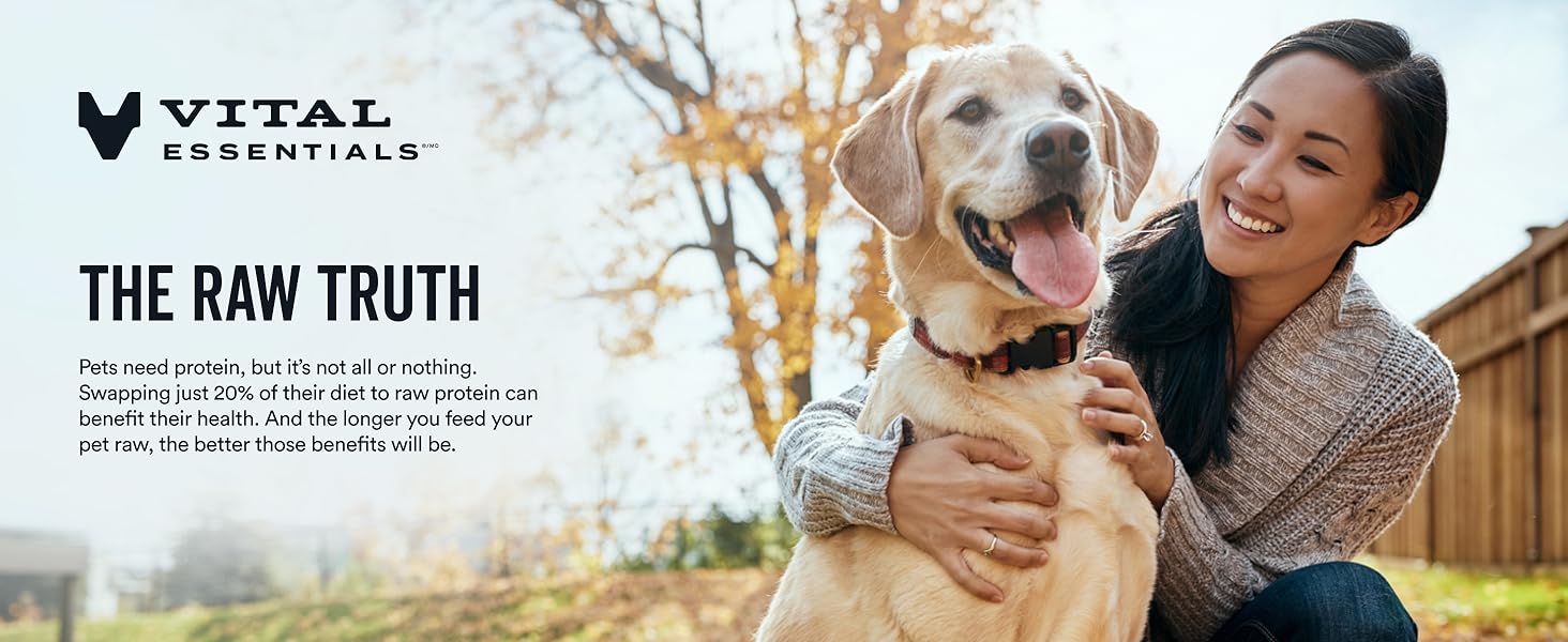 raw truth: pets need just 20% of their diet to be raw protein.