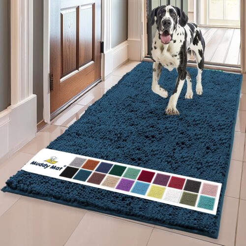 Muddy Mat® Shown on TV – Super Absorbent Microfiber Dog Door Mat for Muddy Paws, Non-Slip Washable Pet Rug, Quick Dry Chenille Entryway Carpet, Machine Washable Indoor Outdoor mat, Grey 30"x19" - Image 226