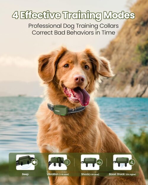 Jugbow Dog Shock Collar - 3300FT Dog Training Collar with Remote Innovative IPX7 Waterproof with 4 Training Modes, Rechargeable E-Collar for All Breeds - Image 31