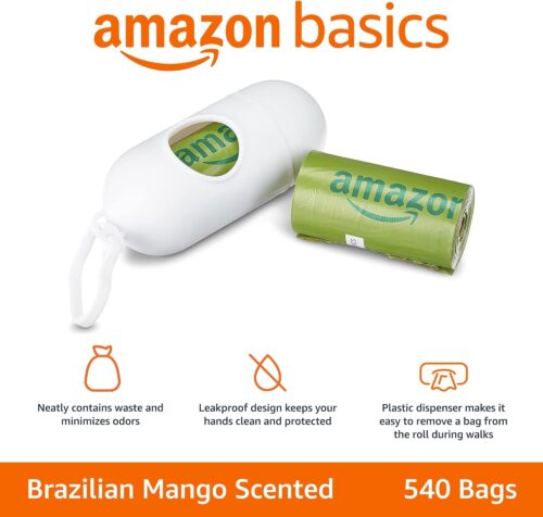 Amazon Basics Dog Poop Bags with Dispenser, 540 Count, Enhanced for Guaranteed Leakproof, Lavender Scented, Includes Leash Clip - Image 9