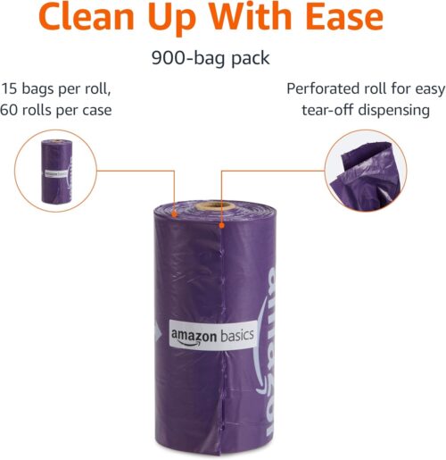 Amazon Basics Dog Poop Bags with Dispenser, 540 Count, Enhanced for Guaranteed Leakproof, Lavender Scented, Includes Leash Clip - Image 40