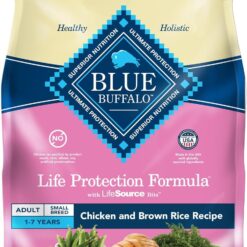 Blue Buffalo Life Protection Formula Adult Small Breed Dry Dog Food, Supports High Energy Needs, Made with Natural Ingredients, Chicken & Brown Rice Recipe, 5-lb. Bag