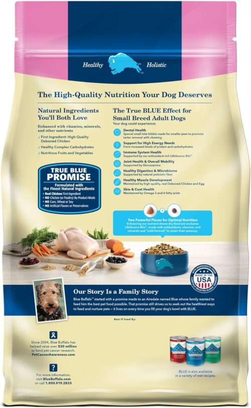 Blue Buffalo Life Protection Formula Adult Small Breed Dry Dog Food, Supports High Energy Needs, Made with Natural Ingredients, Chicken & Brown Rice Recipe, 5-lb. Bag - Image 2