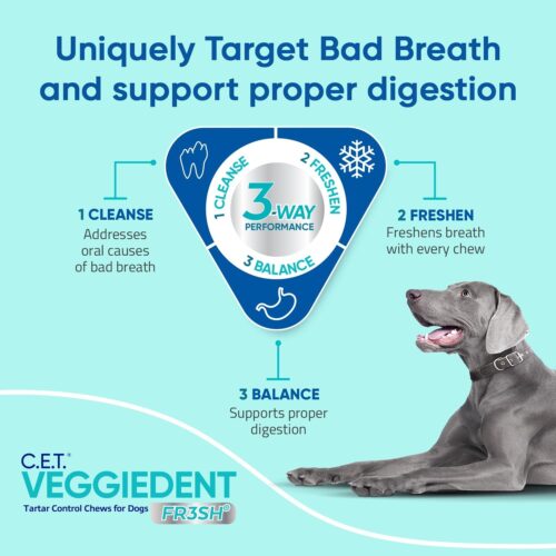 Virbac CET VEGGIEDENT FR3SH Tartar Control Chews for Dogs, Medium (Pack of 30) - Image 5