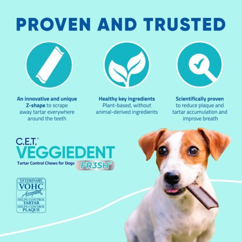 Virbac CET VEGGIEDENT FR3SH Tartar Control Chews for Dogs, Medium (Pack of 30) - Image 6