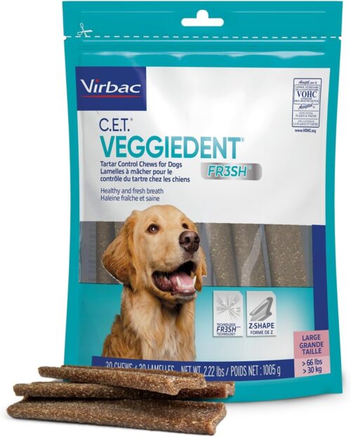 Virbac CET VEGGIEDENT FR3SH Tartar Control Chews for Dogs, Medium (Pack of 30) - Image 8