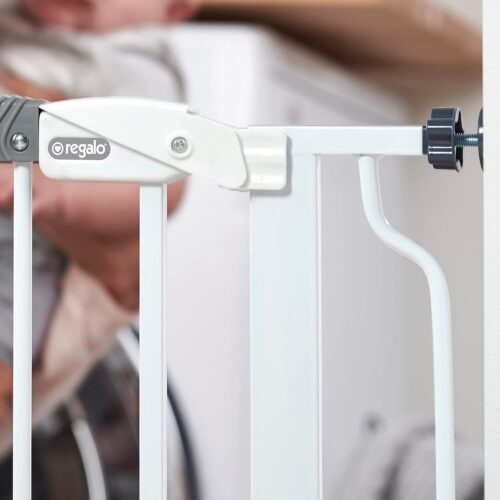Regalo Easy Step 38.5-Inch Wide Walk Thru Baby Gate, Includes 6-Inch Extension Kit, Pressure Mount Kit, Wall Cups - Image 19