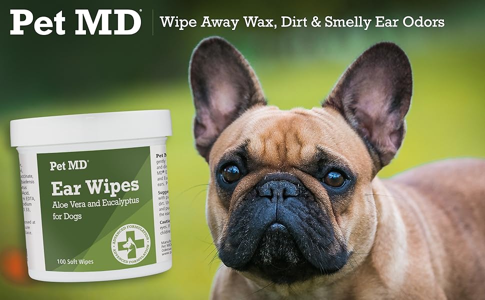 pet md ear wipes aloe vera and eucalyptus for dogs
