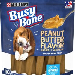 Purina Busy Bone Made in USA Facilities, Long Lasting Small/Medium Breed Adult Dog Chews, Peanut Butter Flavor - 10 ct. Pouch