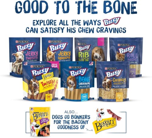 Purina Busy Bone Made in USA Facilities, Long Lasting Small/Medium Breed Adult Dog Chews, Peanut Butter Flavor - 10 ct. Pouch - Image 7