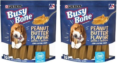 Purina Busy Bone Made in USA Facilities, Long Lasting Small/Medium Breed Adult Dog Chews, Peanut Butter Flavor - 10 ct. Pouch - Image 12