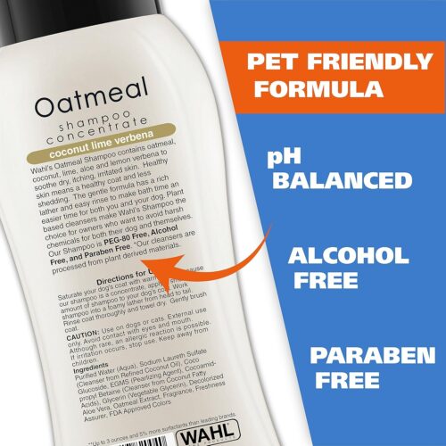 Wahl USA Dry Skin & Itch Relief Pet Shampoo for Dogs – Oatmeal Formula with Coconut Lime Verbena & Pet Friendly Formula, 24 Oz - Model 820004A - Image 6