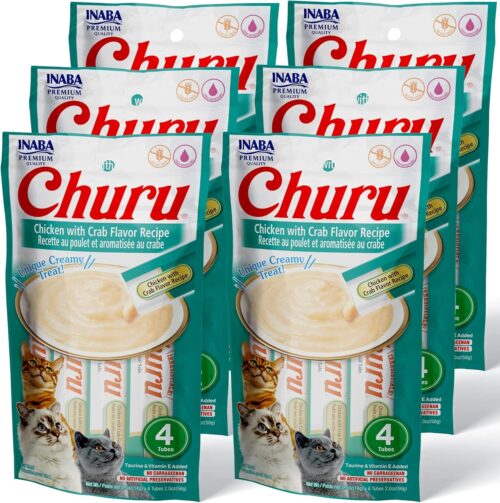 INABA Churu Cat Treats, Grain-Free, Lickable, Squeezable Creamy Purée Cat Treat/Topper with Vitamin E & Taurine, 0.5 Ounces Each Tube, 50 Tubes, Tuna & Chicken Variety - Image 10