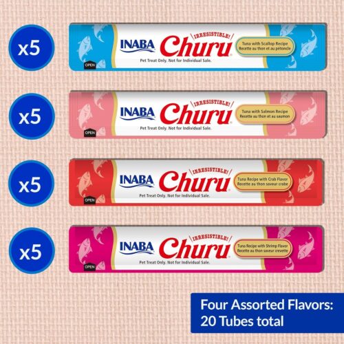INABA Churu Cat Treats, Grain-Free, Lickable, Squeezable Creamy Purée Cat Treat/Topper with Vitamin E & Taurine, 0.5 Ounces Each Tube, 50 Tubes, Tuna & Chicken Variety - Image 47
