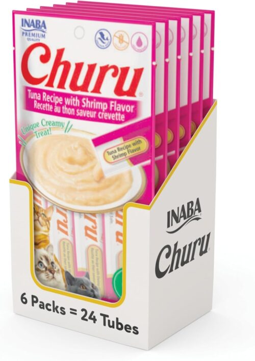 INABA Churu Cat Treats, Grain-Free, Lickable, Squeezable Creamy Purée Cat Treat/Topper with Vitamin E & Taurine, 0.5 Ounces Each Tube, 50 Tubes, Tuna & Chicken Variety - Image 54