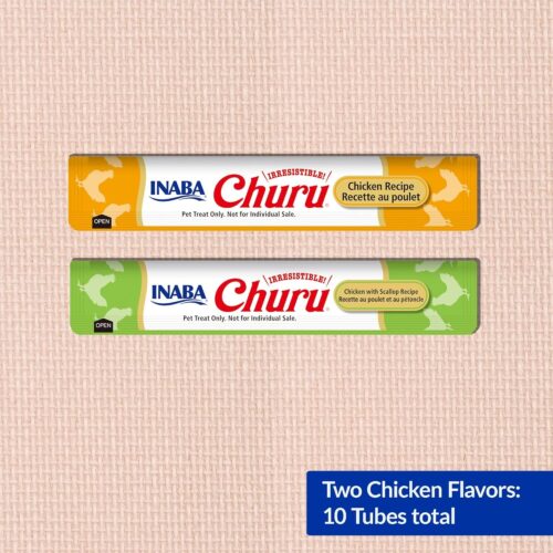 INABA Churu Cat Treats, Grain-Free, Lickable, Squeezable Creamy Purée Cat Treat/Topper with Vitamin E & Taurine, 0.5 Ounces Each Tube, 50 Tubes, Tuna & Chicken Variety - Image 74
