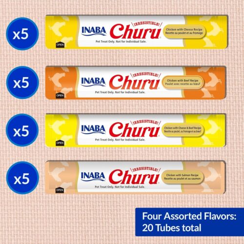 INABA Churu Cat Treats, Grain-Free, Lickable, Squeezable Creamy Purée Cat Treat/Topper with Vitamin E & Taurine, 0.5 Ounces Each Tube, 50 Tubes, Tuna & Chicken Variety - Image 99