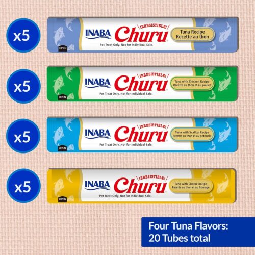 INABA Churu Cat Treats, Grain-Free, Lickable, Squeezable Creamy Purée Cat Treat/Topper with Vitamin E & Taurine, 0.5 Ounces Each Tube, 50 Tubes, Tuna & Chicken Variety - Image 102