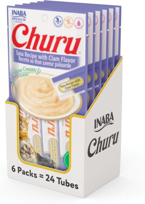 INABA Churu Cat Treats, Grain-Free, Lickable, Squeezable Creamy Purée Cat Treat/Topper with Vitamin E & Taurine, 0.5 Ounces Each Tube, 50 Tubes, Tuna & Chicken Variety - Image 103