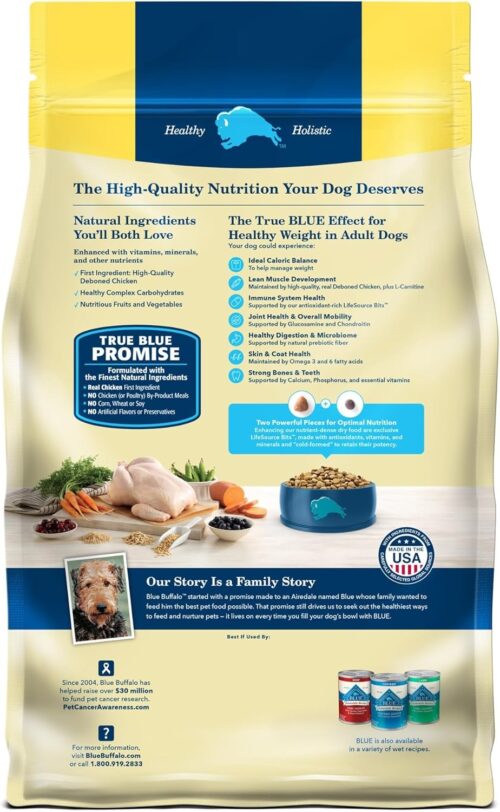 Blue Buffalo Life Protection Formula Adult Dry Dog Food, Helps Build and Maintain Strong Muscles, Made with Natural Ingredients, Chicken & Brown Rice Recipe, 30-lb. Bag - Image 25