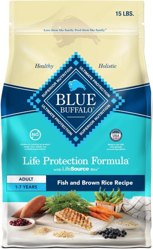 Blue Buffalo Life Protection Formula Adult Dry Dog Food, Helps Build and Maintain Strong Muscles, Made with Natural Ingredients, Chicken & Brown Rice Recipe, 30-lb. Bag - Image 68