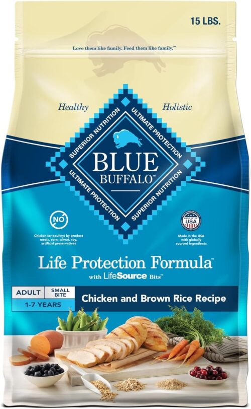Blue Buffalo Life Protection Formula Adult Dry Dog Food, Helps Build and Maintain Strong Muscles, Made with Natural Ingredients, Chicken & Brown Rice Recipe, 30-lb. Bag - Image 91