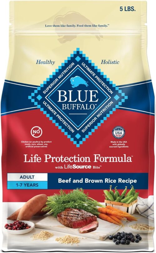 Blue Buffalo Life Protection Formula Adult Dry Dog Food, Helps Build and Maintain Strong Muscles, Made with Natural Ingredients, Chicken & Brown Rice Recipe, 30-lb. Bag - Image 197
