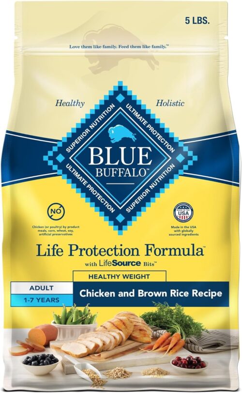 Blue Buffalo Life Protection Formula Adult Dry Dog Food, Helps Build and Maintain Strong Muscles, Made with Natural Ingredients, Chicken & Brown Rice Recipe, 30-lb. Bag - Image 207