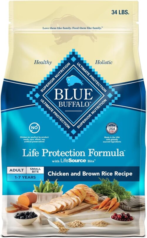 Blue Buffalo Life Protection Formula Adult Dry Dog Food, Helps Build and Maintain Strong Muscles, Made with Natural Ingredients, Chicken & Brown Rice Recipe, 30-lb. Bag - Image 212
