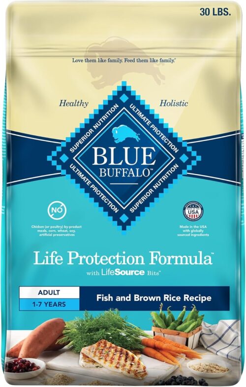 Blue Buffalo Life Protection Formula Adult Dry Dog Food, Helps Build and Maintain Strong Muscles, Made with Natural Ingredients, Chicken & Brown Rice Recipe, 30-lb. Bag - Image 228