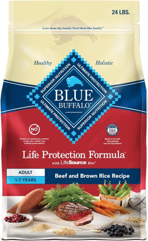 Blue Buffalo Life Protection Formula Adult Dry Dog Food, Helps Build and Maintain Strong Muscles, Made with Natural Ingredients, Chicken & Brown Rice Recipe, 30-lb. Bag - Image 237