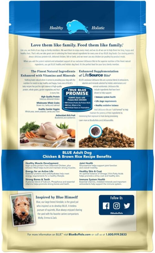 Blue Buffalo Life Protection Formula Adult Dry Dog Food, Helps Build and Maintain Strong Muscles, Made with Natural Ingredients, Chicken & Brown Rice Recipe, 30-lb. Bag - Image 246