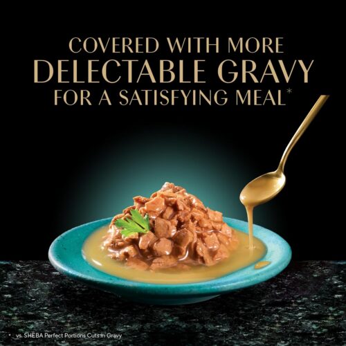 Sheba Perfect Portions Wet Cat Food Cuts in Gravy Variety Pack, Roasted Chicken Entree, With Sustainable Salmon, and Tender Turkey Entree, 2.6 oz. Twin-Pack Trays (24 Count, 48 Servings) - Image 15